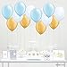 Andaz Press 11-inch Latex Balloon Trio Party Kit with Gold Cards & Gifts Sign, Baby Blue, White and Gold, 12-pk, Boy 1st Birthday Baby Shower Baptism Communion Christening