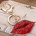 Lip Kiss Crystal Rhinestone Keyring Car Handbag Pendant Charm Key Chain (a.gold)