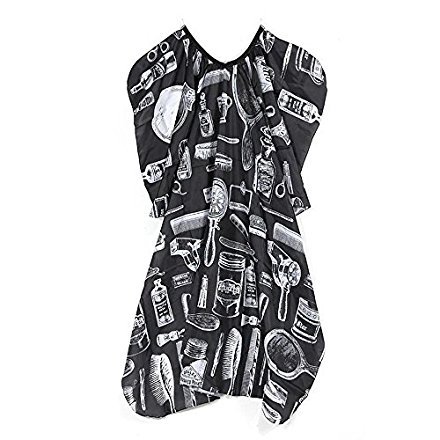 Hot Sale! Hairdresser Cape,Canserin Professional Cutting Hair Waterproof Cloth Salon Barber Gown Cape Hairdressing Tools 120cmx150cm (Black 1)