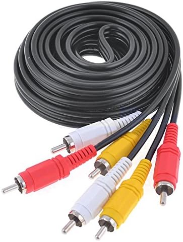 10Ft Triple 3 Male Rca Composite Audio Video Dvd Tv Cable Cord Black