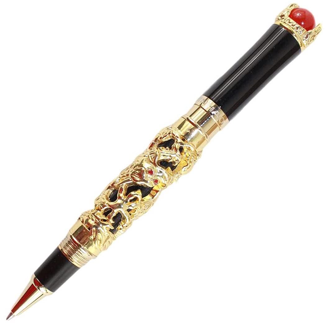 Gullor golden dragon king play RED pearl rollerball pen beautiful retro culture gift pen