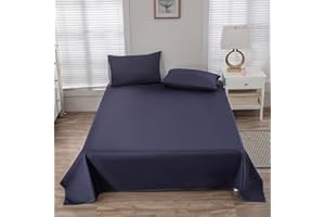 WenBags Lightweight Waterproof Flat Sheet 90 * 98 Inches King Size - Mattress Protector for Bed & Couch, Pet Hair Resistant Cover Ideal for Dogs & Cats, Perfect for Hotels & Hospitals (Navy Blue)