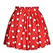 AvaCostume Women's High Waisted Candy Colors Polka Dot Skirt, Red,One Size