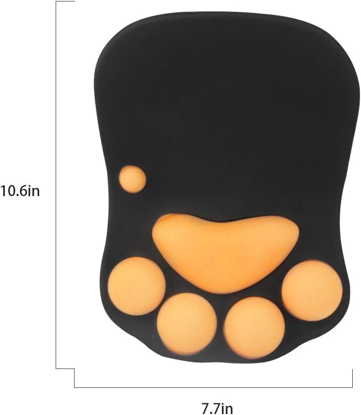Star-link Cat Paw Mouse Pad with Wrist Support, Portable Ergonomic Anti-Slip Gaming Mouse Mat Cartoon Cute Cats Paw Soft Silicone Gel Rests Wrist Cushion Rest Micemat Comfort Mousepats (10.6×8.0) - Image 5