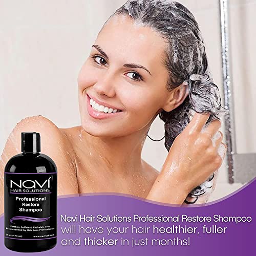 Navi Professional Strength Hair Loss Shampoo for Hair Growth, DHT Blocker Shampoo for Thinning Hair with Biotin Keratin and Vitamin E, Paraben and Sulfate Free, Hair Regrowth for Men and Women, 16 oz