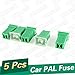 uxcell Truck Car Straight Female Terminals PAL Fuse 40A Green 5 Pieces