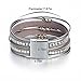 FINETOO Grey Wrist Wrap Around Crystal Rhinestone Leather Boho Multilayer Bead Bracelet Gifts for Women and Girls