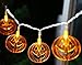 30LEDs Halloween String Lights, 9.8ft Pumpkin Lights Battery Operated with Twinkle/Steady Light Modes for Outdoor Halloween Lights, Warm White