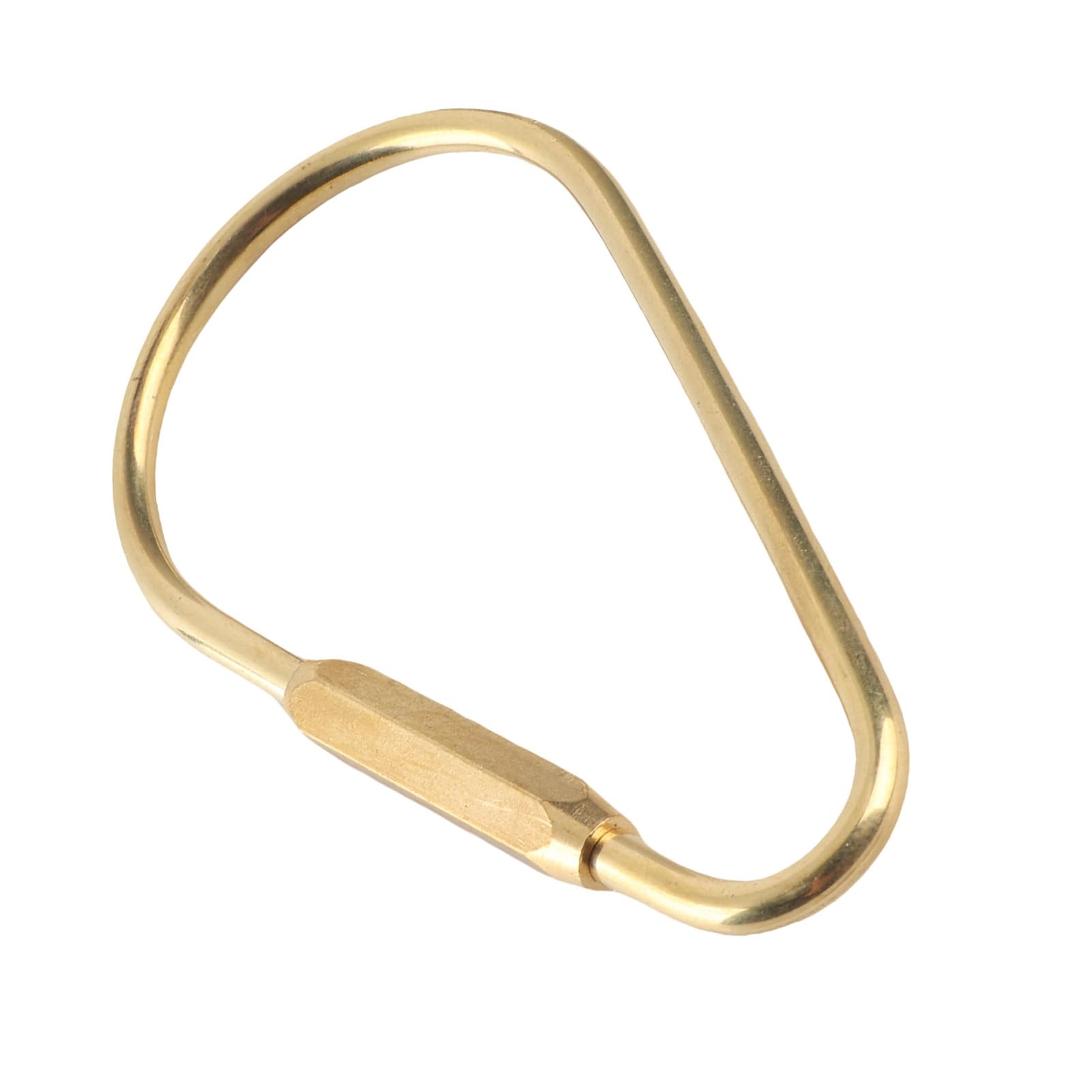 Brass Carabiner Keychain with Screw Gate Buckle, D-Shape Design, Outdoor Sports Accessories