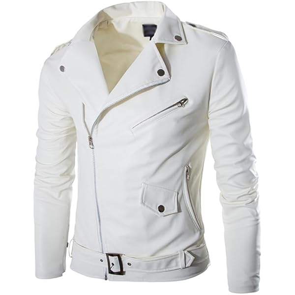 Elonglin Mens Moto Biker Jacket Faux Leather Motorcycle