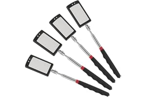 BETTERSTAR Telescoping Inspection Mirror Mechanics Mirror with 2 LED Lighted, Mirror on a Stick Handle Tool for Checking Observing Vehicle Small Parts,Present for Christmas, Birthday Everyday Carry (4 PCS)
