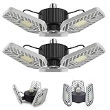 LZHOME 2-Pack LED Garage Lights, 6500Lumens E26/E27