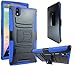 ZTE ZMAX Case, E-Time(TM) ZTE ZMAX Z970 (T-Mobile / Boost Mobile) Armor Shock Proof Stand Cases with Swivel Belt Clip Cover + Free Ultra-sensitive Stylus Pen (Black/Blue)