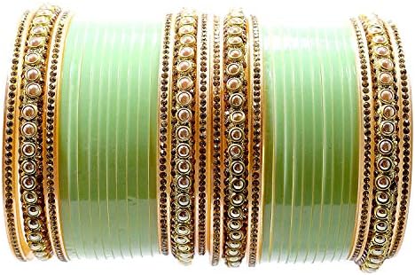 Latest Pista Color Punjabi Suhag Chura Dulhan Punjabi Chuda