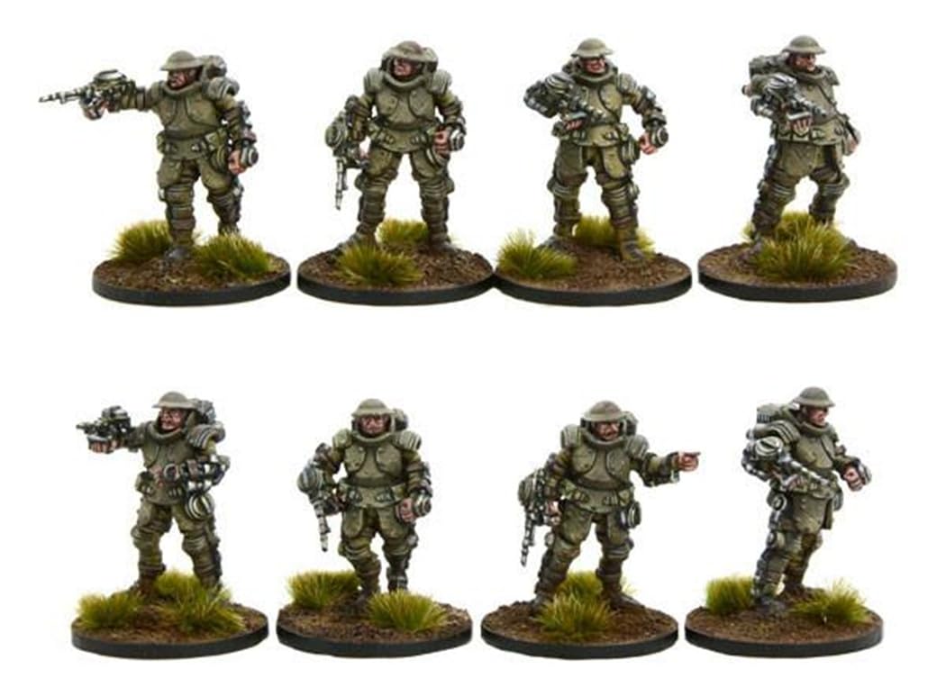 British Armoured Infantry Section - British Commonwealth Miniatures for Konflikt 47 Highly Detailed 28mm Scale Miniatures by Warlord Games