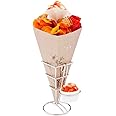 Restaurantware-11.5-Inch Eco-Friendly Finger Food Cones with Built-in Condiment Dipping Pocket: Perfect for Appetizers - Food-Safe Paper Cone with Bamboo Print Styling - Disposable - 100-CT