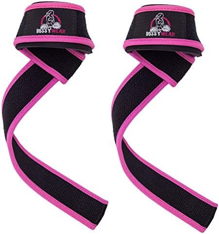 Pink Womens Lifting Straps for Crossfit, Powerlifting and Weightlifting