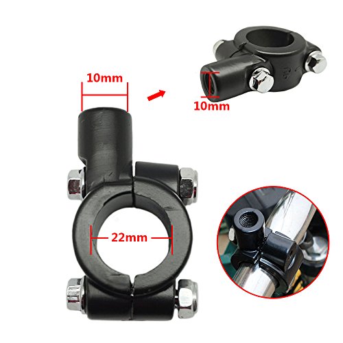 Lefossi 22mm 7/8" Inch 10mm Thread Universal Motorcycle Mirror Mount Clamp Handlebar Rear View Mirror Holder Adapter Bracket For Yamaha YZFR1/R6 VMAX1200 XJR1200/1300 FZ1N FZ6N