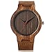 Creative Wood Watch Mens Analog Minimalist Genuine Leather Band Strap Bamboo Nature Wood Wrist Watch