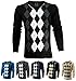 Enimay Men's Fashion Business Casual Long Sleeve Half Zip Argyle Pull Over