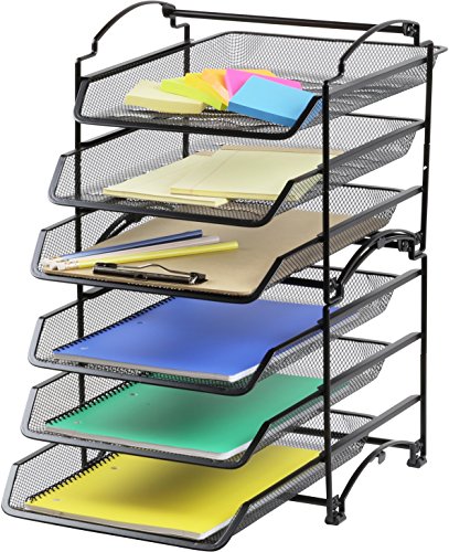 SimpleHouseware 3 Tier STACKABLE Desktop Document Letter Tray Organizer, Black