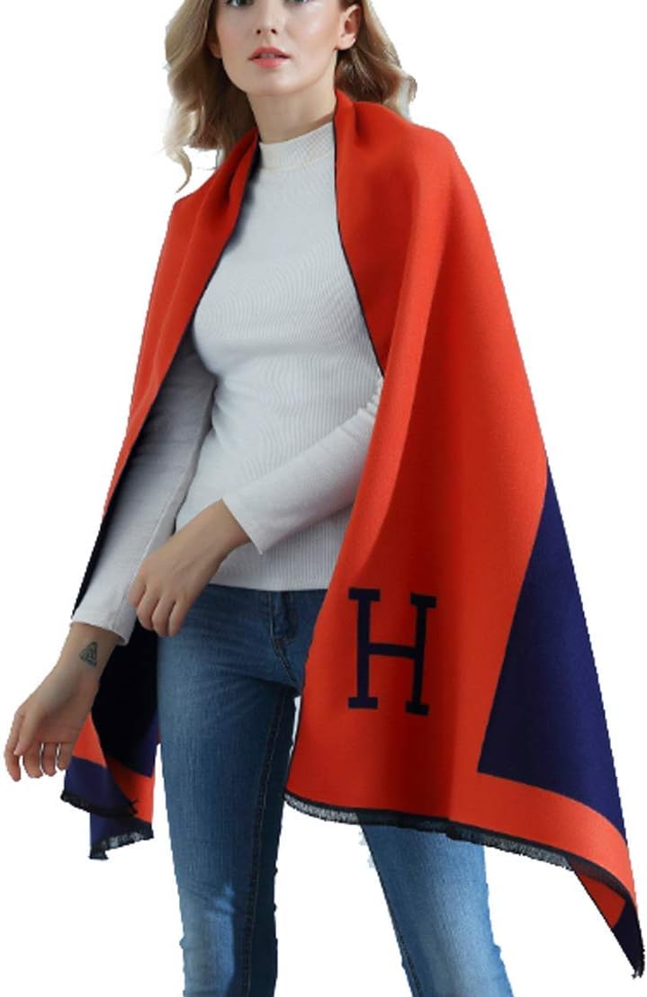 Women Shawl Scarf Winter Poncho Capes Wraps H Pattern Shawl Cardigans Scarves Stoles