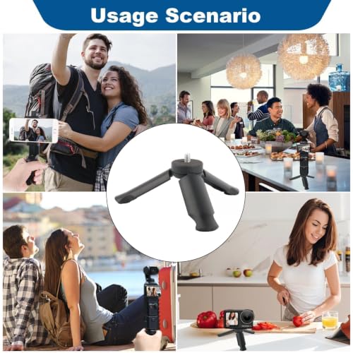 Mini Tripod with 1/4 Screw for DJI Osmo Pocket 4/3/4P, Mini Tripod Vlog Non-Slip Stabilizer Camera DSLR Desktop Compact Table Mount Tripod for GoPro Insta360 Action 6/5