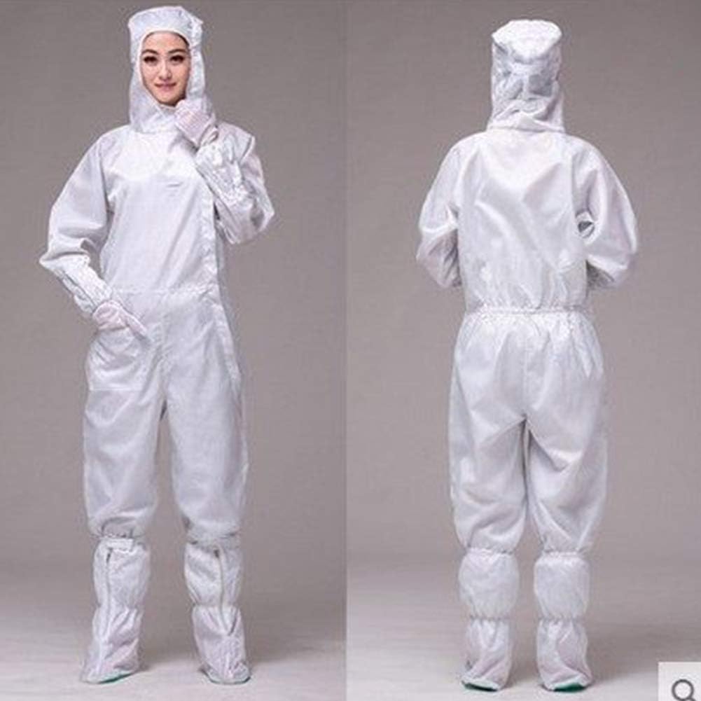 CJF Comfortable Protective Clothing Waterproof Anti-Infection Siamese Hooded Dust Proof Protection Clothing,A,L