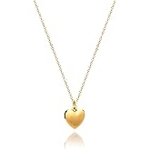 COBI Heart Pendant Necklace for Women, 18K Gold/925 Sliver Plated with Polished Love Heart Charm, Minimalist Love Heart Necklace Jewelry, Great Gift for Anniversary Mother's Day
