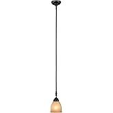 Designers Fountain 94030-ORB Apollo Collection 1-Light Mini-Pendant, Oil Rubbed Bronze Finish with Amber Sandstone Glass Shad