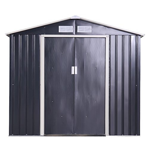 image for LAZYMOON 9 x 6 Ft Metal Garden Utility Storage Shed Outdoor Backyard H