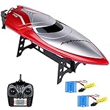 Lictin Remote Control Boat-Kids RC Boat 2.4GHz High Speed RC Boat Electric Racing Boat with 2 Batteries The Sailing Time up to 14min for Kids