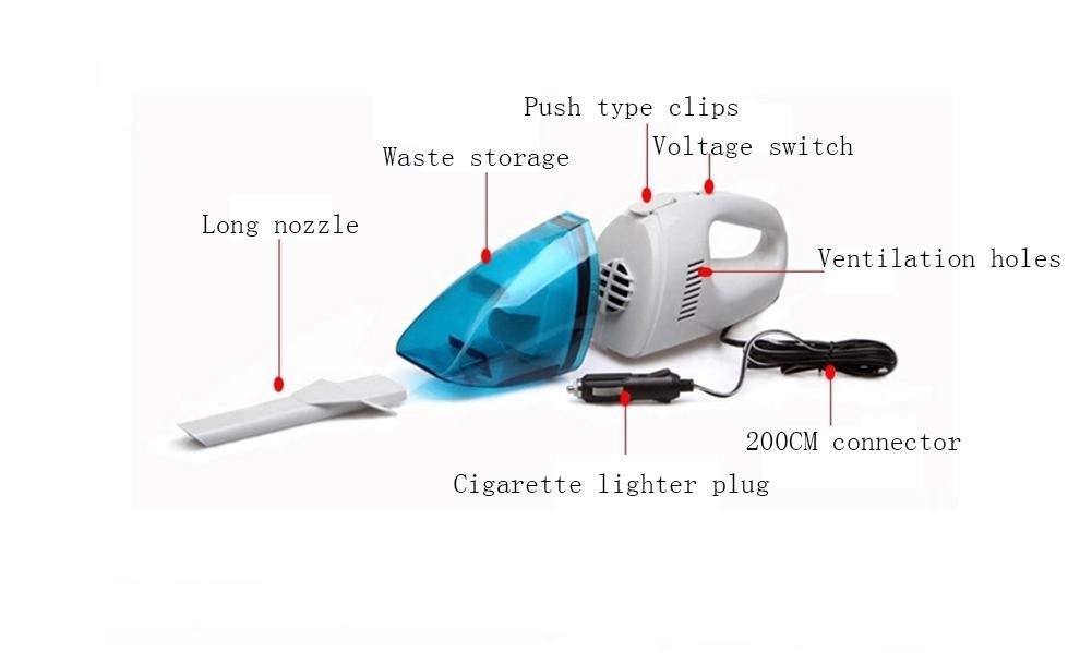 楽天市場 カーカーシートプロテクター用シートカバー 多機能車の掃除機ポータブルポータブルハイパワー60wスモークタイプ乾湿両用掃除機電圧12 V Abs材料ライン長さ250cm超強力吸い込み小青と白 カーシートクッションカーシートマット B07pdkqtvr 超歓迎 Firstcity