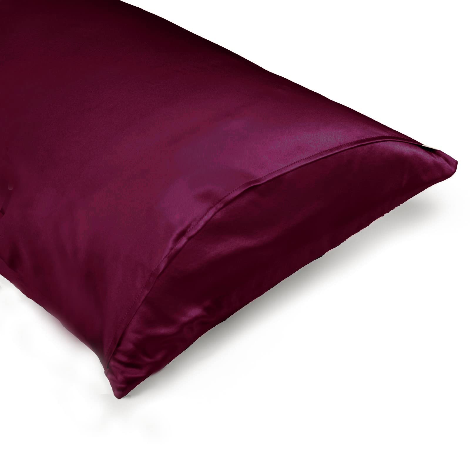 Offtopic® 100% Natural Silk Pillowcase Without Zip 50 x 75 cm | Double Bed Pillow in Pure Silk Improves Health and Beauty of Skin and Hair | Violet