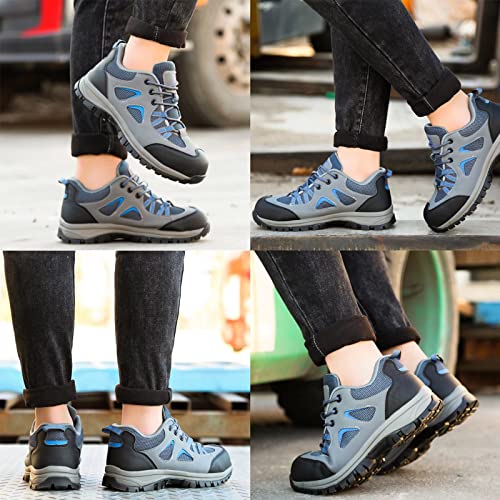 ISOOUS Safety Shoes Men Women Lightweight Work Shoes Steel Toe Breathable Safety Footwear