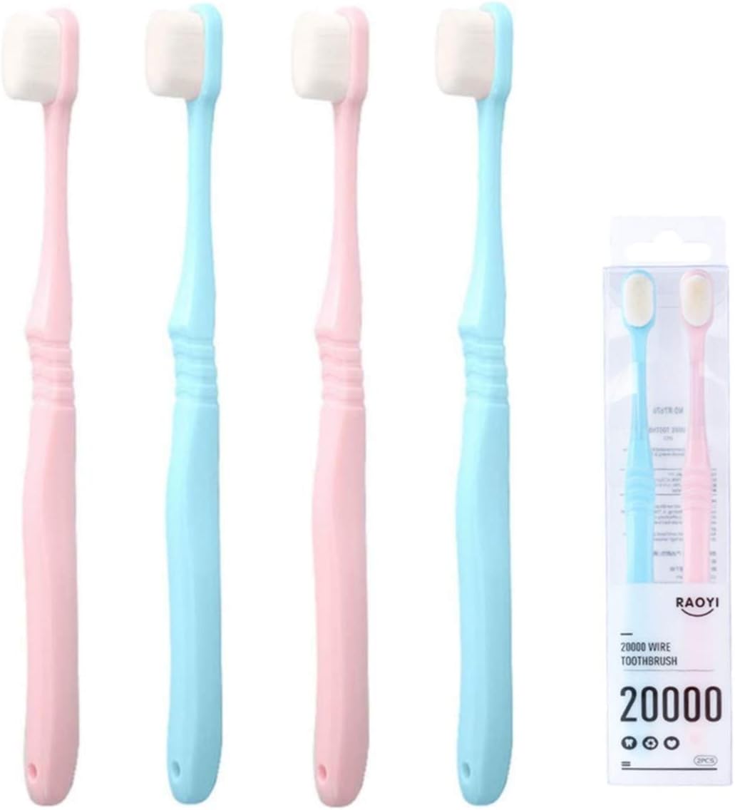 4 Pieces Soft Micro Nano Manual Toothbrushes Extra Soft Toothbrushes