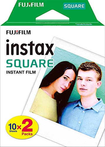 Fujifilm Instax Square SQ20 Noir Appareil photo instantané Noir/Beige & Film INSTAX Square WW (10X2 PK) Kit de 2 Films 10 Vues Blanc - Image 3