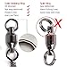 Dr.Fish 20 Pack Ball Bearing Snap Swivels Fishing Tackle Coastlock Snap Swivel Saltwater Fishing Swivels Stainless Steel Rust Resistant Freshwater Saltwater Fishing Gear Accessories 440LB