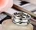 Flongo Men's Womens Real Love Heart Matching Stainless Steel Couples Engagement Ring Wedding Promise Band