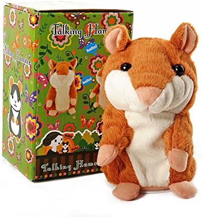 OLEY Plush Animals Soft Toys Cute Mimic Toy Pet Talking Hamster Repeats What You Say Electronic Hamster Mouse for Baby Boys and Girls Gift,3 x 5.7 inches( Brown )