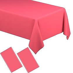 WNINK 2 Pack Red Tablecloths Disposable Table