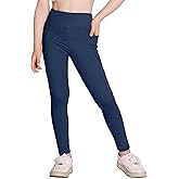 Hvididan Girls Yoga Leggings Running Girl Athletic Leggings with Pocket High Waist Dance Workout Yoga Pants 5-14Y