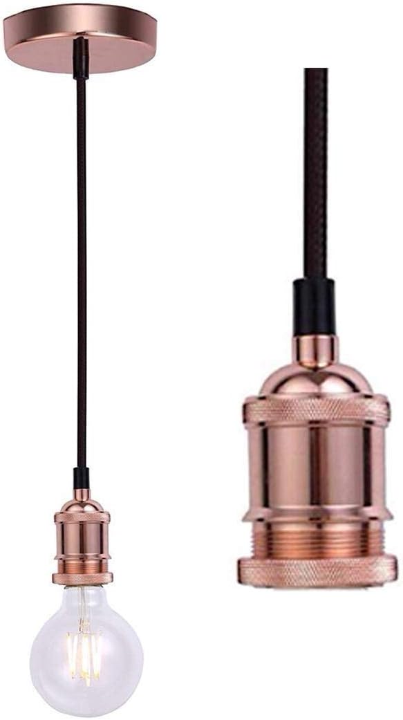 JING Vintage Pendant Light Fitting,Industrial Rose Copper Ceiling Rose