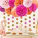 NICROLANDEE Fall Decorations Pack -Orange Pink Paper Lanterns Tissue Flower Pom Poms Gold Glitter Garland for Thanksgiving Fall Wedding Bridal Baby Shower Home Decor