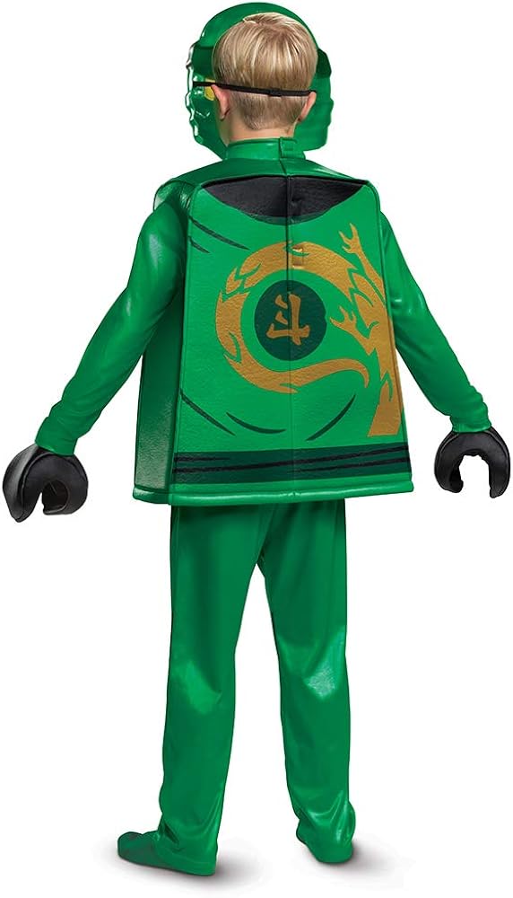 DISGUISE Official Deluxe LEGO Ninjago Costume Kids, Ninja Costume Kids Boys Children, Lloyd Ninjago Costume Green - Image 3