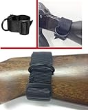 Ultimate Arms Gear Ambidextrous Slip On Stock Buttstock Black Sling Mount Strap Loop Adapter Rifle Shotgun Attachment with D-Ring For ATI German Sports Gun GSG5 GSG-5 MP5 Savage Axis 99