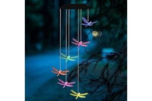 HFLYJPYW Solar Dragonfly Wind Chimes Outdoor, for mom,Grandma Gifts,Birthday Gifts for Women,Gifts for Sister in Law Daughter Gifts(Dragonfly Wind Chimes Outdoor)