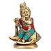 Aone India Baby Makhan Krishna Sitting on conch Statue Brass Turquoise Hindu God Baby Krishna Sculpture-God Of Love,Joy,Happiness Decoratives + Cash Envelope (Pack Of 10)