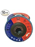 Sanding Discs - 4.5in Heavy Duty Zirconia Abrasive Grinding wheels, 10 Pack ( 40 grit 5pcs & 80 grit 5pcs ) For Angle Grinder, 7/8