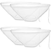 Cheese Cloths Bags, 4 Pieces Bowl-Shaped Nylon Nut Milk Bag Reusable Filter Cloth Cold Brew Bag Fine Mesh Cheese Cloth Strain